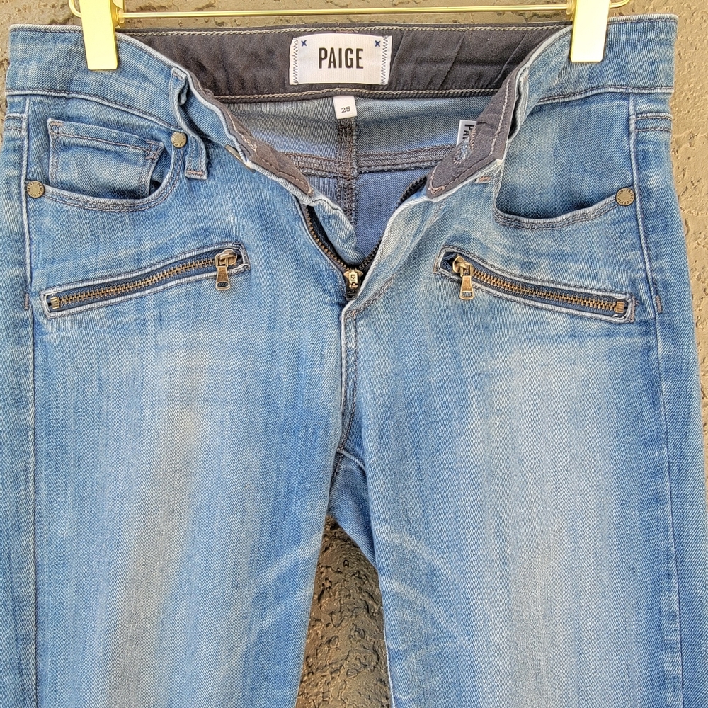 Paige Jane Zip Skinny Jeans Size 25 Low Rise Ankle Zip Y2K - Picture 3 of 16